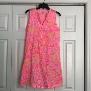 Lilly Pulitzer Pink and Yellow Sleeveless Dress